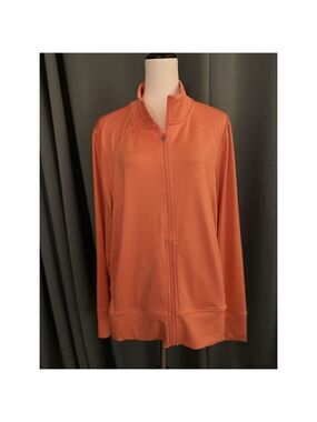 RB3 Womens Active Full Zip Orange Long Sleeve Jacket Size 2X NWT
